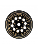 INJORA 1.0" 39g/pcs Black Brass Beadlock Wheels Negative Offset 2.65mm for 1/24 1/18 RC Crawlers (W1008)