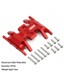 INJORA Aluminum Gearbox Mount, Transmission Skid Plate For Axial SCX24 (Red)