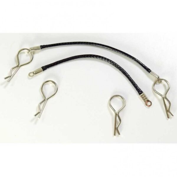 BODY CLIPS 1:10 WITH ROPE, BLACK (80MM)