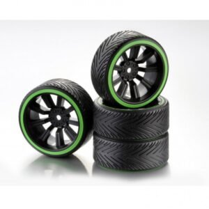CONJUNTO DE PNEUS DRIFT "PROFILE B" J10:PRETA A:VERDE (4)