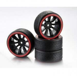 CONJUNTO DE PNEUS DRIFT "PROFILE B" J9:PRETA A:VERMELHO (4)