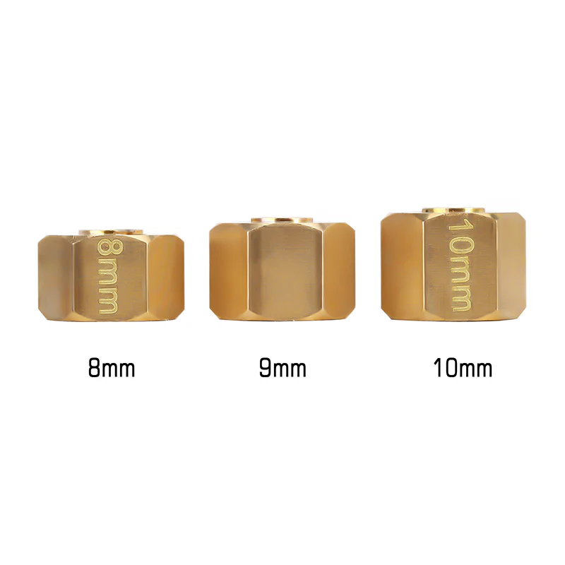 INJORA 12mm Brass Wheel Hex Hub Extenders For 1/10 RC Crawlers (10mm)(4PCS) - Image 4