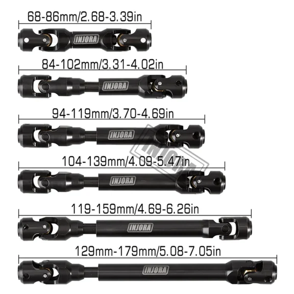 INJORA Steel Heavy-Duty Drive Shaft for 1/10 RC Car Crawler (68) - Image 2
