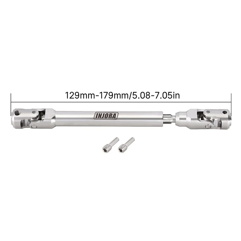 INJORA Stainless Steel Heavy-Duty Drive Shaft for 1/10 RC Crawler (129-179mm)