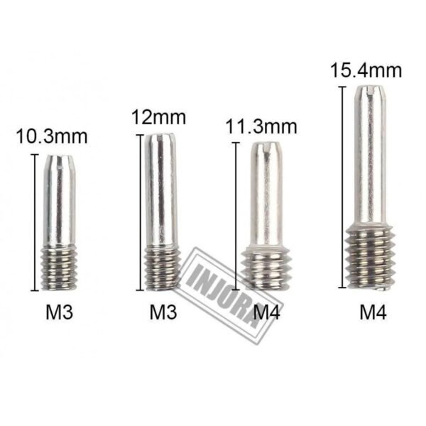INJORA 10Pcs Stainless Steel M4 Headless Hexagon Drive Shaft Screw Pins For 1/10 RC Crawler (11.3mm) - Image 2