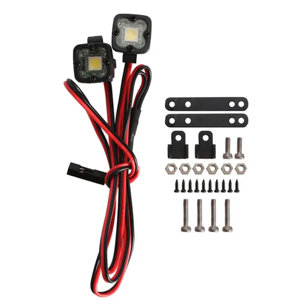 INJORA RC Car Bright LED Lights Headlight Spotlight For 1/10 RC Crawler (2 SQUARE LIGHTS) - Image 7