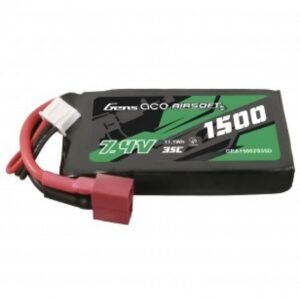 Gens ace 35C 1500mAh 2S1P 7.4V Airsoft Gun Lipo Battery with T Plug