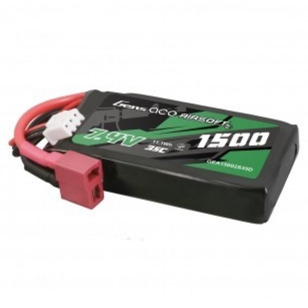 Gens ace 35C 1500mAh 2S1P 7.4V Airsoft Gun Lipo Battery with T Plug - Image 3