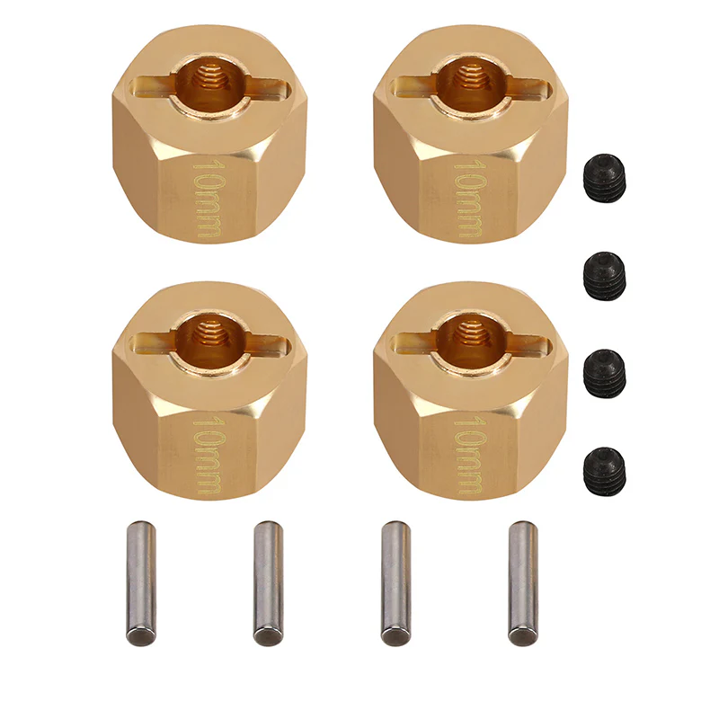INJORA 12mm Brass Wheel Hex Hub Extenders For 1/10 RC Crawlers (10mm)(4PCS) - Image 3