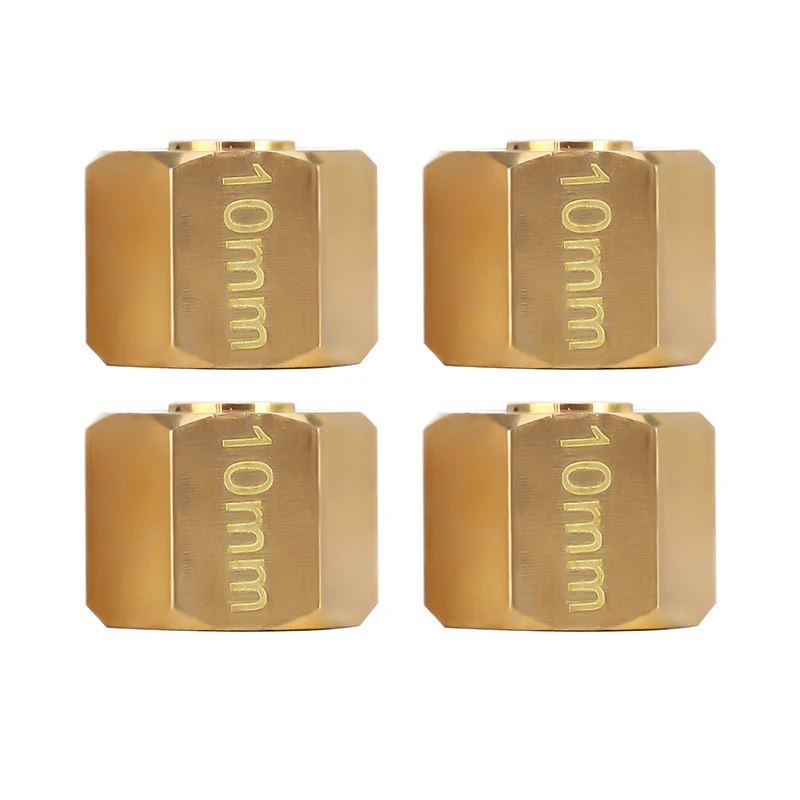 INJORA 12mm Brass Wheel Hex Hub Extenders For 1/10 RC Crawlers (10mm)(4PCS) - Image 2