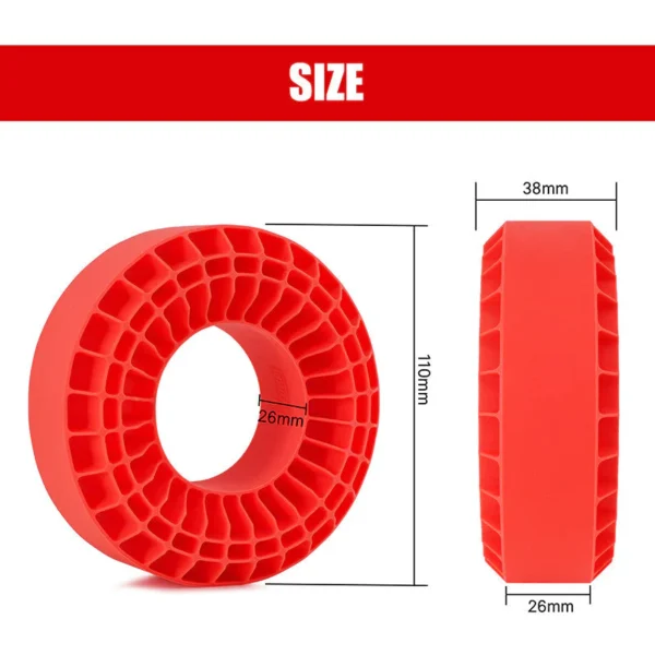 INJORA 4pcs Silicone Rubber Inserts For 118-122mm 1.9" Tires (Red) - Image 5