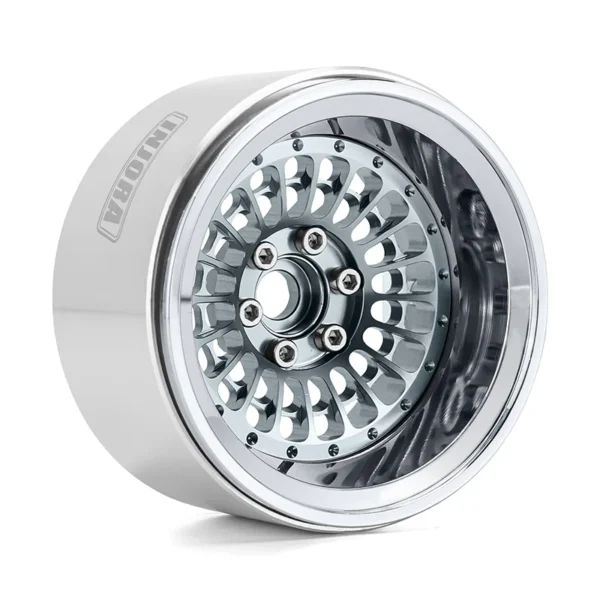 INJORA Turbine 2.2" Aluminum Beadlock Wheels Offset -10mm For 1/10 RC Crawler (4) (W2255) (Grey) - Image 6