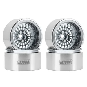 INJORA Turbine 2.2" Aluminum Beadlock Wheels Offset -10mm For 1/10 RC Crawler (4) (W2255) (Grey)