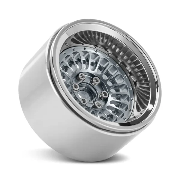 INJORA Turbine 2.2" Aluminum Beadlock Wheels Offset -10mm For 1/10 RC Crawler (4) (W2255) (Grey) - Image 2