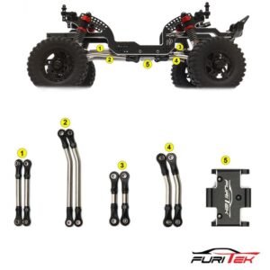 Alternative view of FURITEK STEEL HIGH CLEARANCE LINKS SETS WITH ALUMINIUM SKID PLATE FOR FURITEK FX118