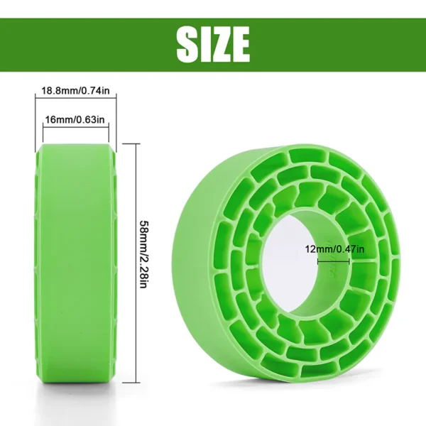 INJORA 4pcs Silicone Rubber Inserts For 62-64mm*24mm 1.0" Tires (Green-Soft) - Image 3