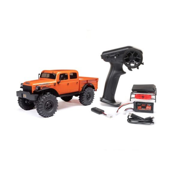 1/24 SCX24 Dodge Power Wagon 4WD Rock Crawler Brushed RTR, Orange - Image 14