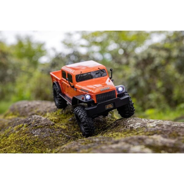 1/24 SCX24 Dodge Power Wagon 4WD Rock Crawler Brushed RTR, Orange - Image 6