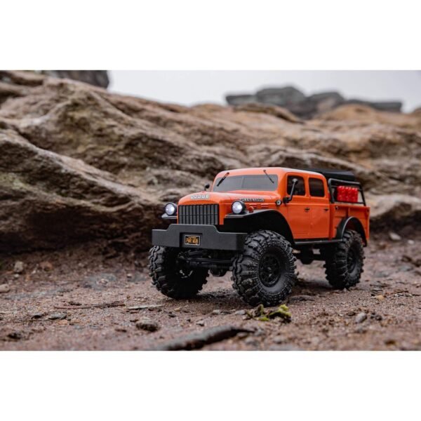 1/24 SCX24 Dodge Power Wagon 4WD Rock Crawler Brushed RTR, Orange - Image 5