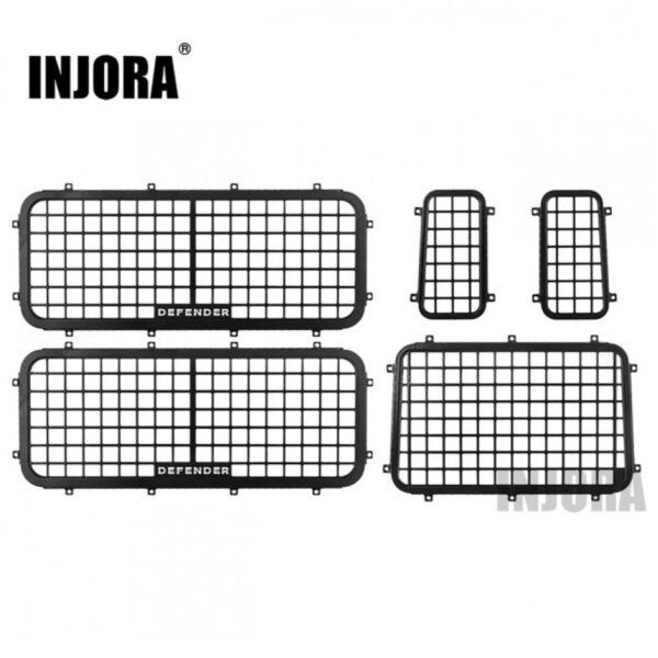 INJORA 5PCS Metal Window Mesh Protective Net for Traxxas TRX-4 Defender