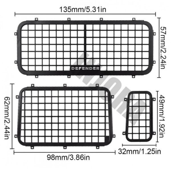 INJORA 5PCS Metal Window Mesh Protective Net for Traxxas TRX-4 Defender - Image 4