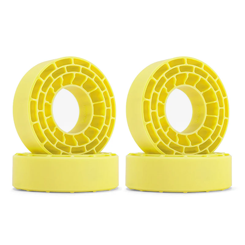 INJORA 4pcs Silicone Rubber Inserts For 62-64mm*24mm 1.0" Tires (Yellow-Super Soft)