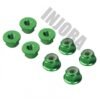INJORA 8PCS M4 Anodized Metal Flange Nyloc Nuts For 1/10 RC Rock Crawler (GREEN)