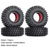 INJORA 4PCS 1.9" 100-123mm Rubber Tires with Dual Stage TPE Foam (AX6020-1.9N)
