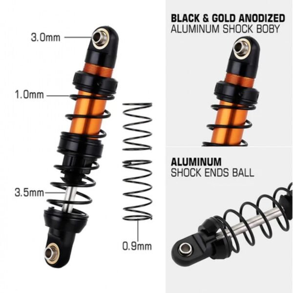 Aluminum 100mm Dual Stage Spring Shock Absorber Damper for 1/10 RC Crawler (4pcs) - Image 4
