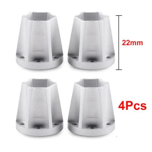 INJORA 12mm Silver Aluminum Wheel Hex Hubs For 1.9" 2.2" Rims (22mm)(4pcs)