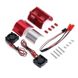 INJORA Metal Dual Fan 41-43mm Motor Radiator Heat Sink For 1/8 Traxxas SUMMIT E-REVO