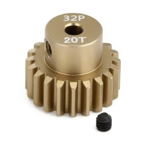 INJORA 1PCS 3.17mm M0.8 32P Harden 7075 Aluminum Alloy Motor Gear Pinion (20T)
