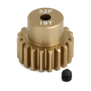 INJORA 1PCS 3.17mm M0.8 32P Harden 7075 Aluminum Alloy Motor Gear Pinion (19T)