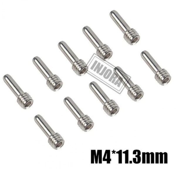 INJORA 10Pcs Stainless Steel M4 Headless Hexagon Drive Shaft Screw Pins For 1/10 RC Crawler (15.4mm)