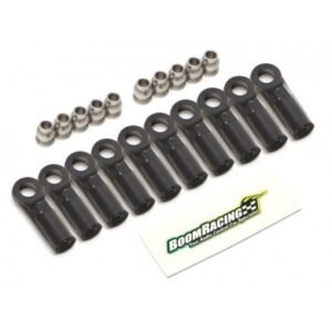 KUDU™ Heavy Duty Rust-Resistant M3 Nylon Rod Ends 21.8mm (Straight) w/ SST Pivot Ball (5.8x3x7.4mm) (10) Black