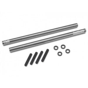 Boom Racing Threaded Aluminum Link Pipe Rod 5x90mm (2) w/ Set Screws & Delrin Spacers Gun Metal