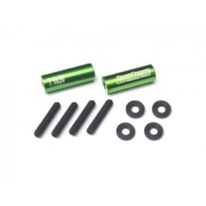 Boom Racing Threaded Aluminum Link Pipe Rod 7x20mm (2) w/ Set Screws & Derlin Spaces Green