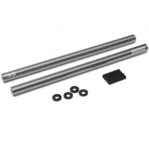 Boom Racing Threaded Aluminum Link Rod Pipe 7x120mm (2) w/ Set Screws & Derlin Spaces Gun Metal