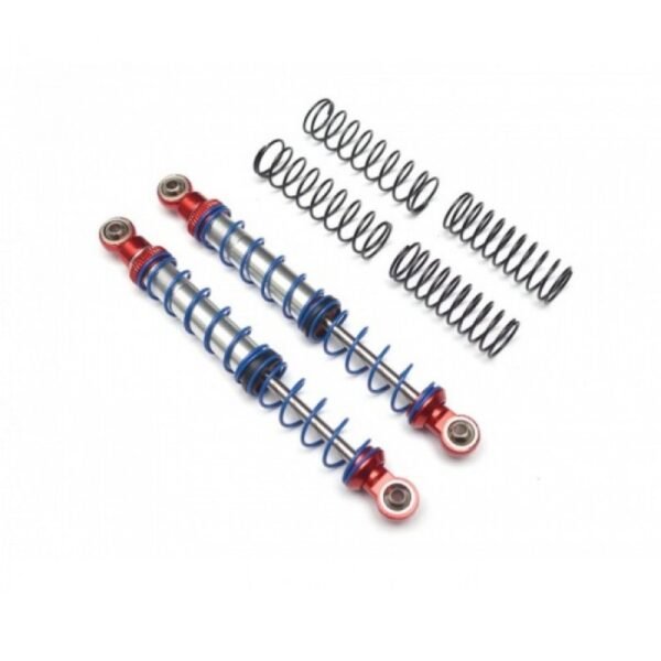 ALUMINUM DOUBLE SPRING SHOCKS 110MM (2) FOR CRAWLERS RED