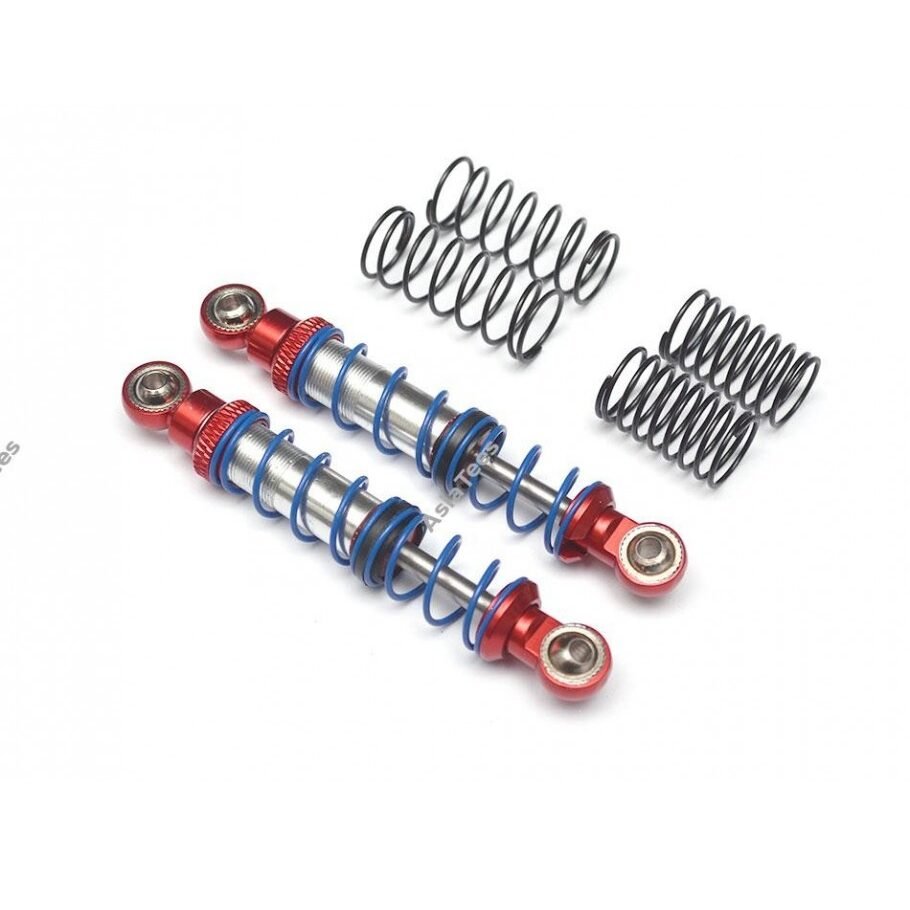 Team Raffee Co. Aluminum Double Spring Shocks 70mm (2) for Crawlers Red