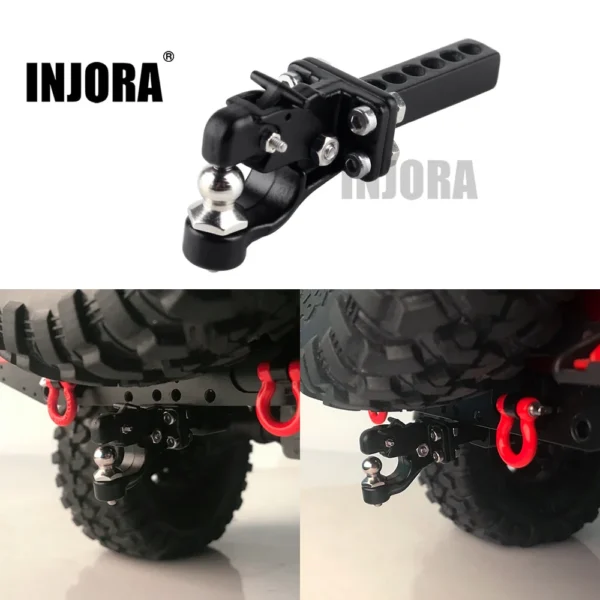 INJORA Metal Trailer Tow Hitch Hook for 1/10 RC Crawler