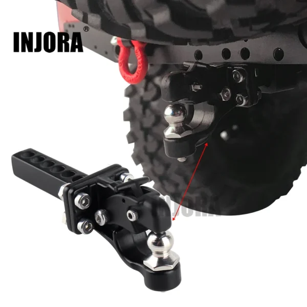 INJORA Metal Trailer Tow Hitch Hook for 1/10 RC Crawler - Image 2