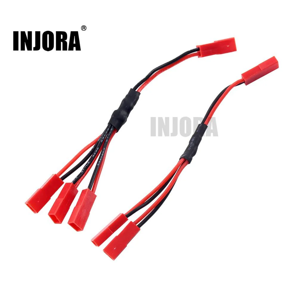 INJORA 1Pcs Battery JST Female Connector Y Cable For Traxxas TRX-4 ESC (1 TO 3)