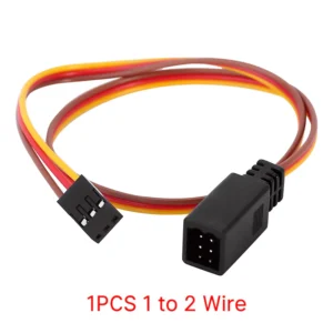 INJORA RC Servo JR Plug Extension Wire Cable 1 to 2 for RC (35cm)