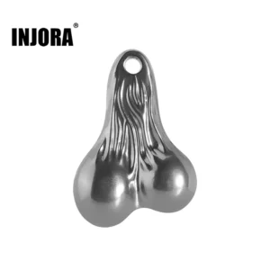 INJORA Metal Dangler Balls Truck Nuts For 1/18 1/24 RC Vehicles (BLACK CHROME)