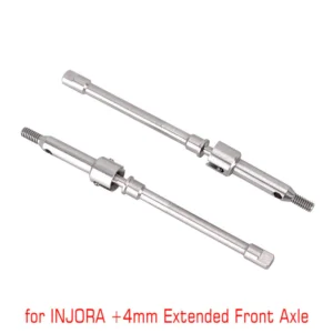 INJORA +4mm Steel Dogbone Shafts Overdrive Worm Gears for INJORA +4mm Extended SCX24 Axles (Front)