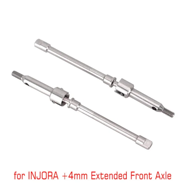 INJORA +4mm Steel Dogbone Shafts Overdrive Worm Gears for INJORA +4mm Extended SCX24 Axles (Front)
