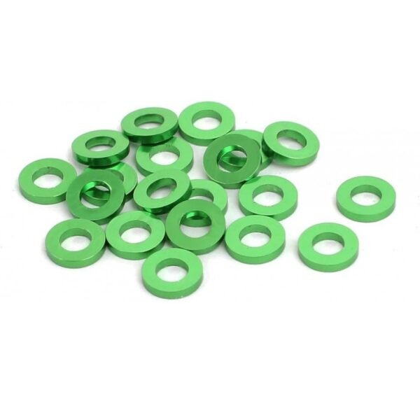 10pcs M3X6X1mm Aluminum Flat Gasket Washer (Green)
