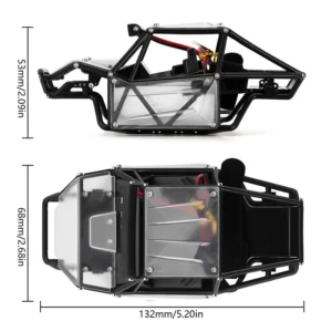 Alternative view of INJORA Nylon Rock Buggy Roll Cage Body Shell Chassis Kit for 1/24 SCX24