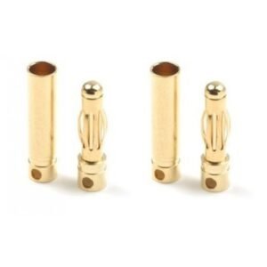 4.0MM GOLD CONNECTOR "LONG", MALE + FEMALE (2PAR)